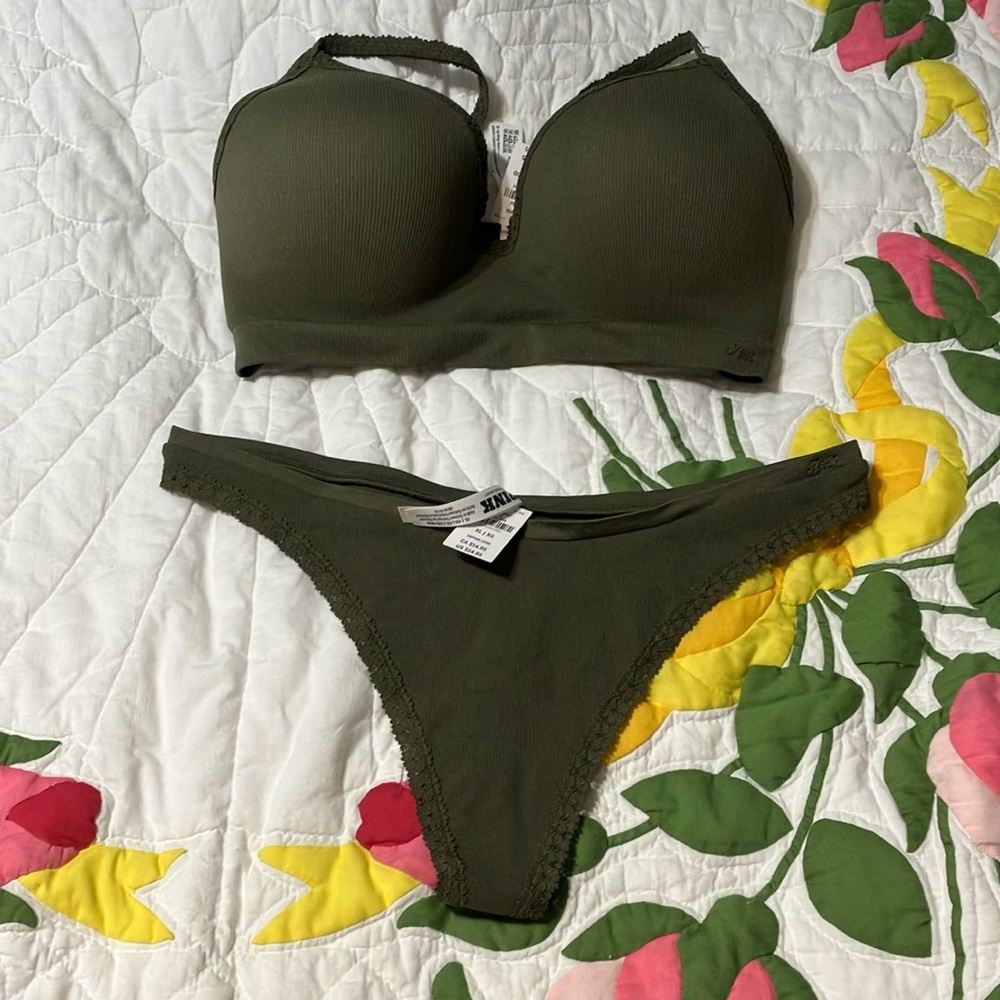 PINK Victoria's Secret seamless push bra and matching thong